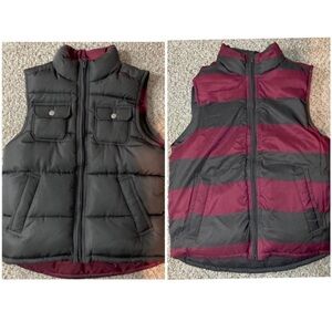 GAP Kids Reversible Puffer Vest Large Air Force Grey